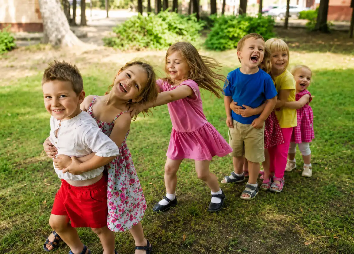 ChatGPT Image Jun 25, 2026, 12_16_04 PM Preschool children playing together outdoors in a group game, promoting friendship, teamwork, social skills, physical activity, and early childhood development in a fun learning environment.